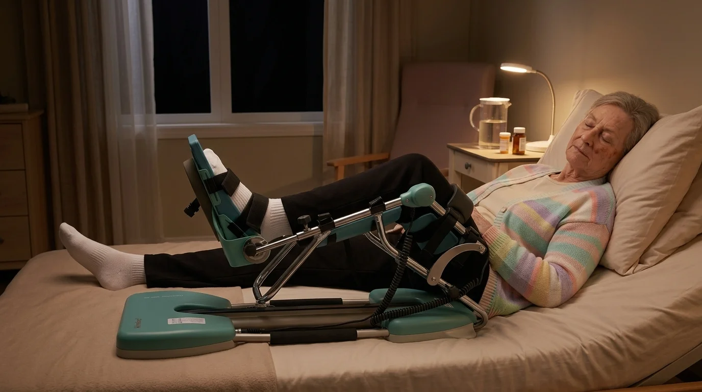 Kinetec CPM machine 's nachts gebruiken na knieoperatie