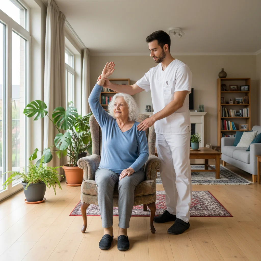Revalidatie na schouderoperatie kinesitherapie aan huis
