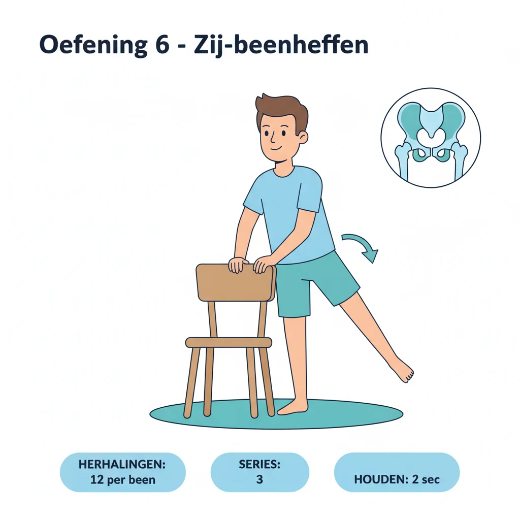 Visualisatie oefening 6 - Zij-beenheffen